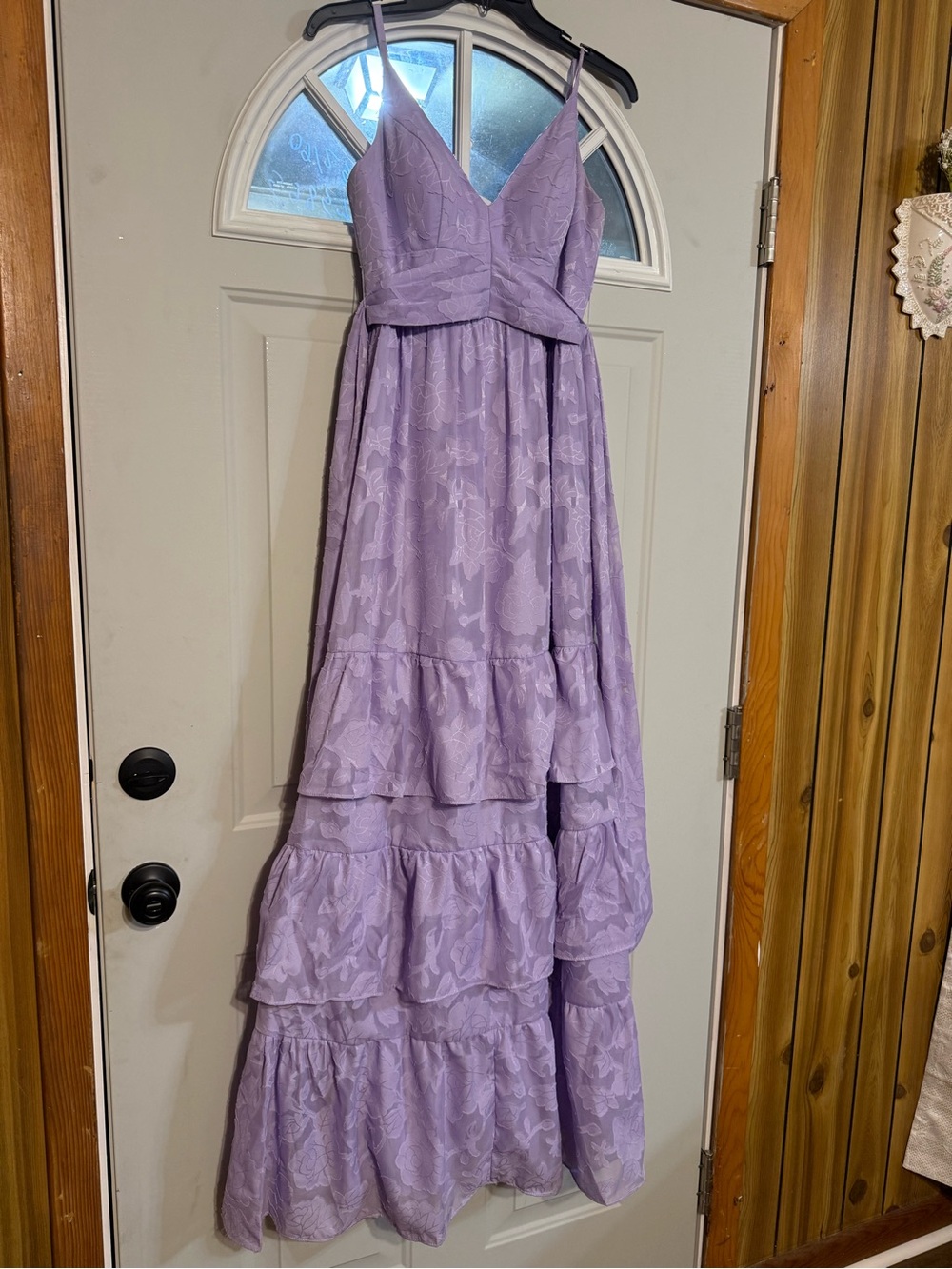 Azazie Lilac Tiered Maxi Dress